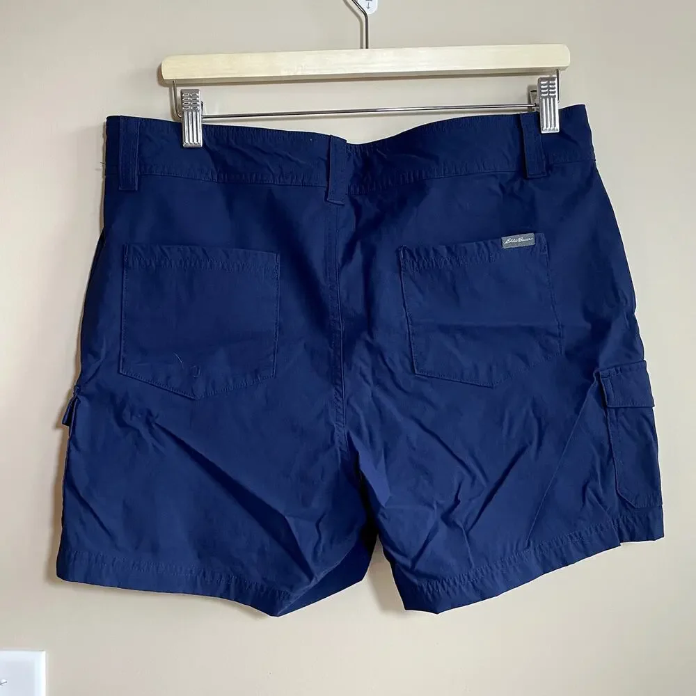 Eddie Bauer navy blue summer shorts women's size 14 nylon pockets 4.5 inseam - Picture 6 of 6